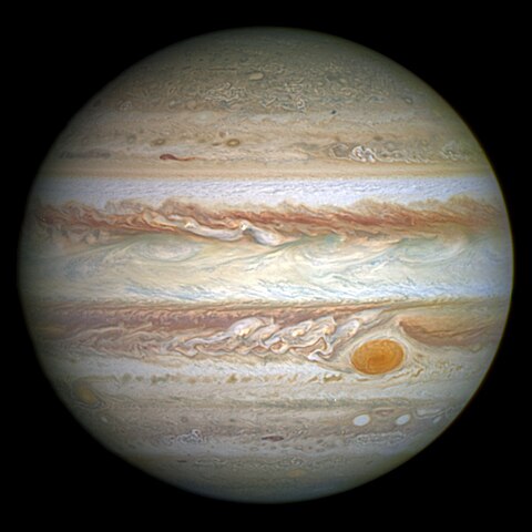 Jupiter - the largest planet with its Great Red Spot
